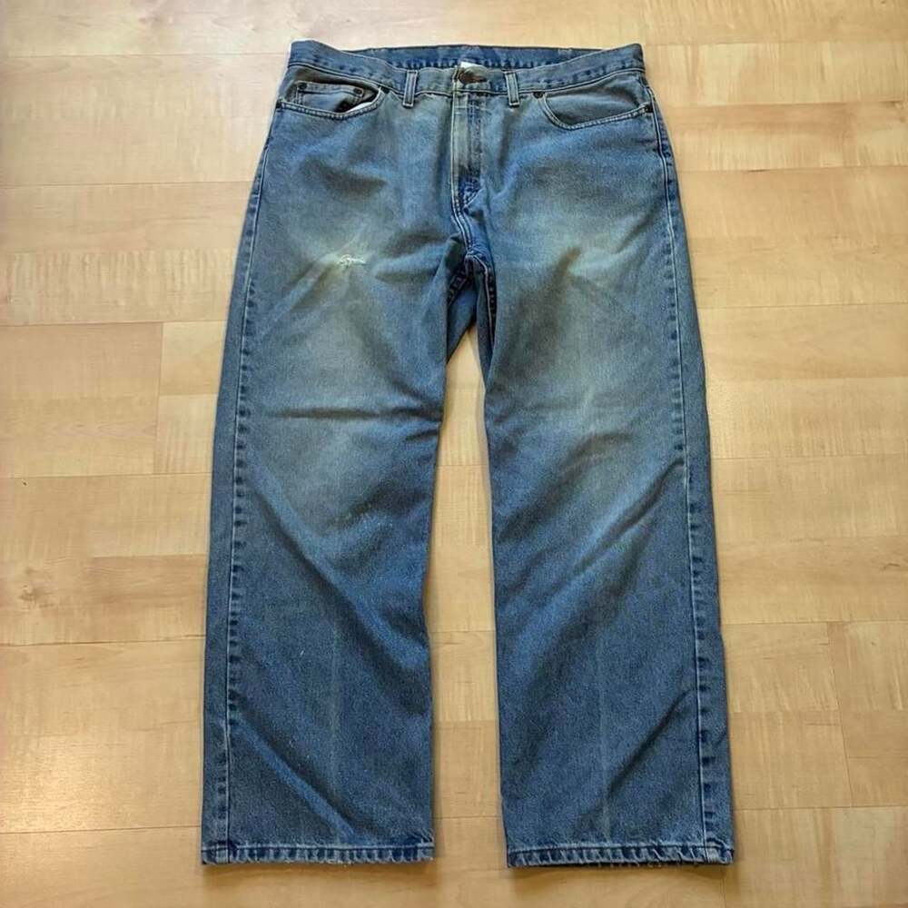 Wrangler Relaxed Fit Jeans Size 38X30 Medium Wash Denim 90s Vintage
